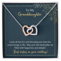 To My Granddaughter May Your Life Filled With Happiness And Delight Necklace Interlocking Hearts Necklace
