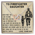 Firefighter Daughter Gift To Firefighter Daughter Gift From Dad Firefighter Daughter Necklace Interlocking Hearts Necklace