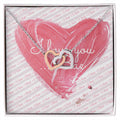 I Love You. Bae Cubic Zirconia Necklace Interlocking Hearts Necklace