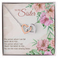 To My Sister Interlocking Hearts Necklace