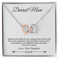 'Dearest Mom' Linked Hearts Necklace - The Most Caring Person In This World Interlocking Hearts Necklace