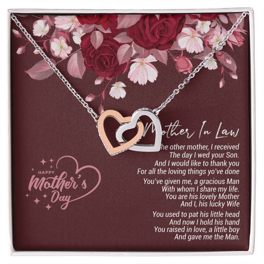 Mothers Day Gift For Mother In Law Mothers Day Jewelry Gift For Mother In Law Gift For Mother In Law Interlocking Hearts Necklace