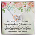 To My Granddaughter Happy First Communion Interlocking Hearts Necklace