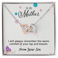 To My Mother - From Your Son - Necklace Interlocking Hearts Necklace