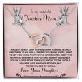 Teacher Mom Necklace Gift From Daughter Interlocking Hearts Necklace