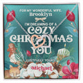 Husband To Wife - I'M Dreaming Of A Cozy Christmas You - Customizable Christmas Gift Interlocking Hearts Necklace