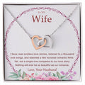 Interlocking Heart Necklace For Wife. Heart Touching Message Card Included. Interlocking Hearts Necklace