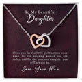 To My Daughter - Precious Daughter - Necklace Interlocking Hearts Necklace
