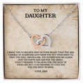 To My Daughter - Love Dad Interlocking Hearts Necklace