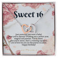 Sweet 16 Gift Hearts Necklace Interlocking Hearts Necklace