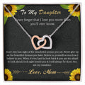 To My Daughter - Never Forget That I Love You More Than You'Ll Ever Know Interlocking Hearts Necklace