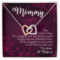 Mommy To Be. Mothers Day Two Hearts Gift Interlocking Hearts Necklace