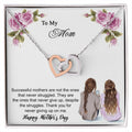 Thank You For Never Giving Up On Me Mother - Necklace Interlocking Hearts Necklace