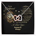 To My Girlfriend - Forever & Always Necklace Interlocking Hearts Necklace