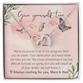 From Parents Interlocking Hearts Necklace Butterfly Encouragement