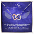 Hot Gemini Wife Interlocked Hearts Necklace With Personal Message Card And Jewelry Box. Interlocking Hearts Necklace