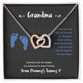 Grandma I Can Hear You Say You Love Me - Blue Version Interlocking Hearts Necklace