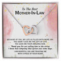 Gift For Mother-In-Law - My Life Is Filled With More Joy 3 - Interlocking Interlocking Hearts Necklace