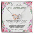 To My Beautiful Great-Granddaughter Interlocking Hearts Necklace