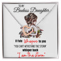 To My Badass Daughter If Fate Whispers To You Interlocking Hearts Necklace
