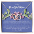 To My Beautiful Mom Necklace Beautiful Mom Gift Mother’S Day Gift Birthday Gift Gift From Daughter On Wedding Day Interlocking Hearts Necklace