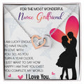 Nurse Girlfriend Interlocking Hearts Necklace Message Card