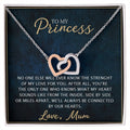 To My Daughter - Unique Heart Bonding Necklace Gift Set Interlocking Hearts Necklace