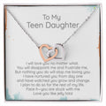 Teen Daughter I Love You No Matter What - Locked Hearts Necklace Interlocking Hearts Necklace