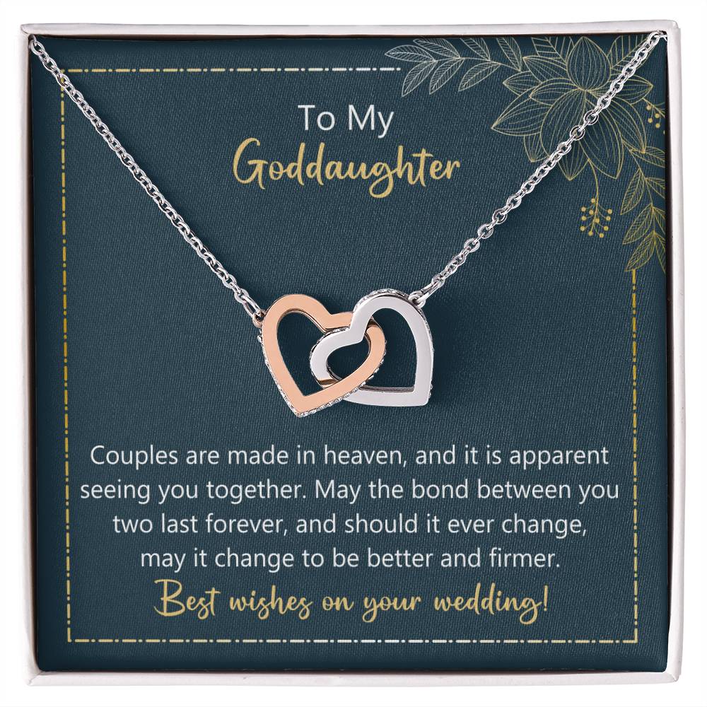 To My Goddaughter May The Bond Between You Two Last Forever Necklace Interlocking Hearts Necklace