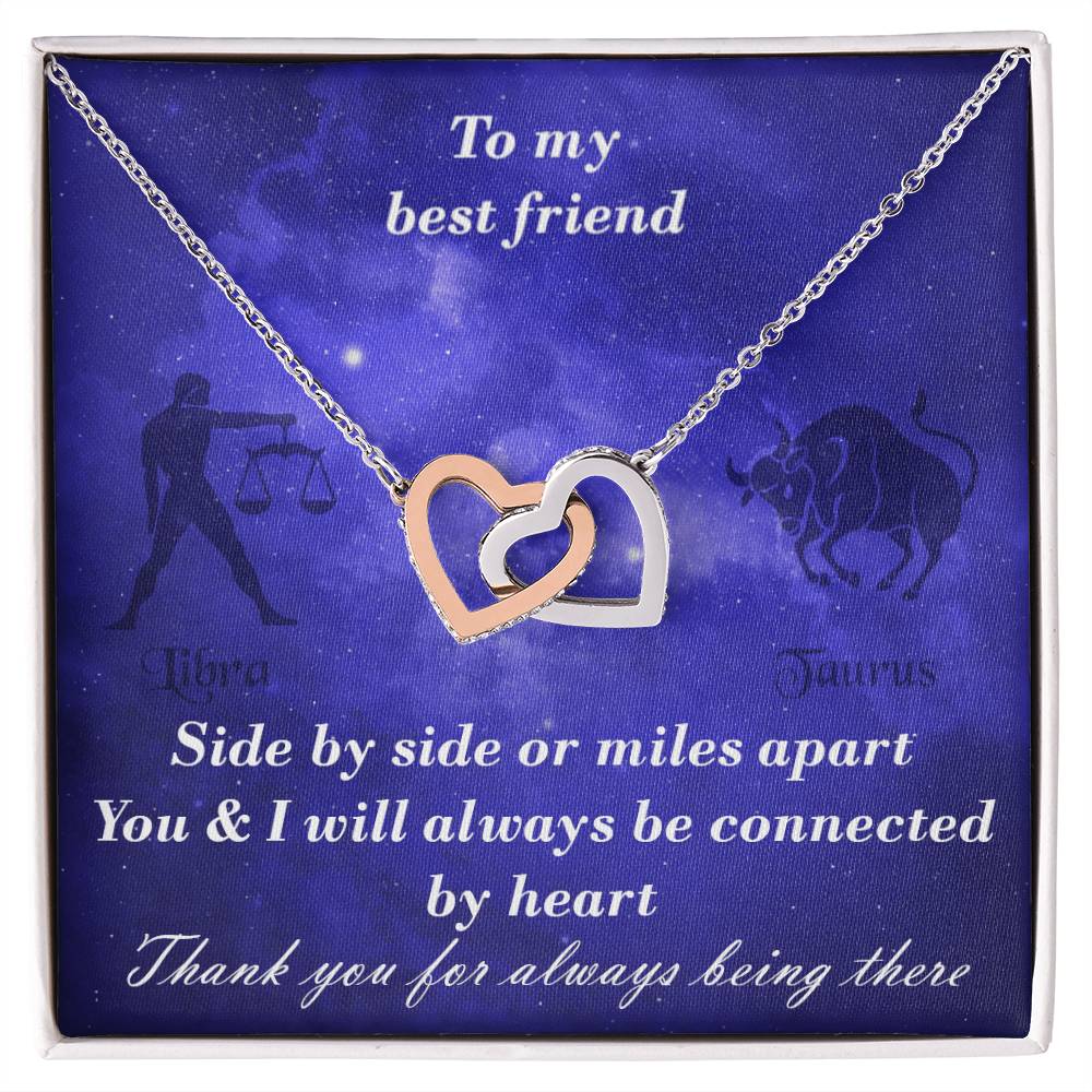 Libra To Taurus Best Friend Interlocked Hearts Necklace Interlocking Hearts Necklace