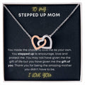 To My Step Mom Aka Stepped Up Mom Interlocking Hearts Necklace