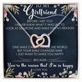 To My Girlfriend Interlocking Hearts Necklace Message Card