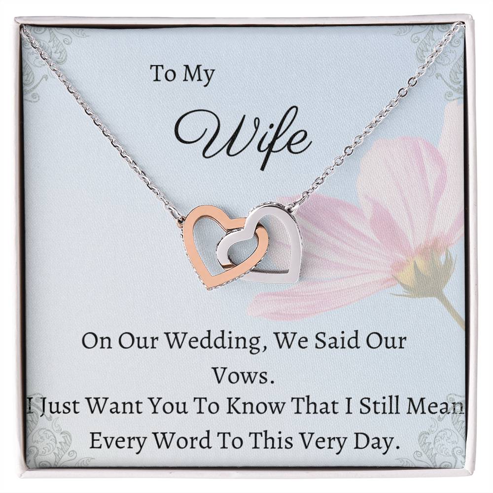 I Still Mean Every Word Interlocking Hearts Necklace