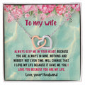 To My Beautiful Wife - Love Your Husband Interlocking Hearts Necklace