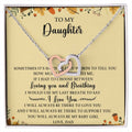 To My Daughter Interlocking Hearts Necklace Message Card