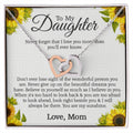 To My Daughter - Never Forget That I Love You More Than You'Ll Ever Know Interlocking Hearts Necklace