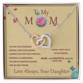 Interlocking Heart Necklace For Mother With Message Card Interlocking Hearts Necklace