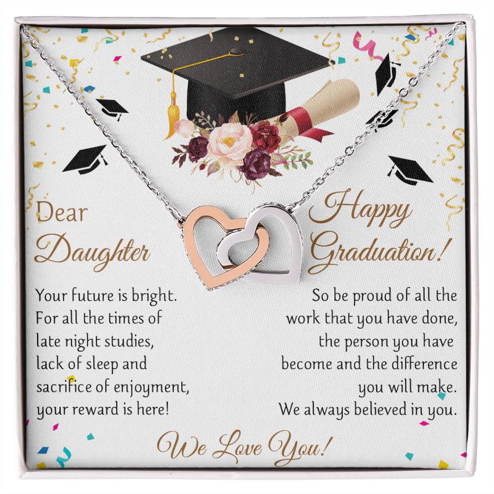 Class Of 2021 - Limited Edition Graduation Necklace - Gdt12 Interlocking Hearts Necklace