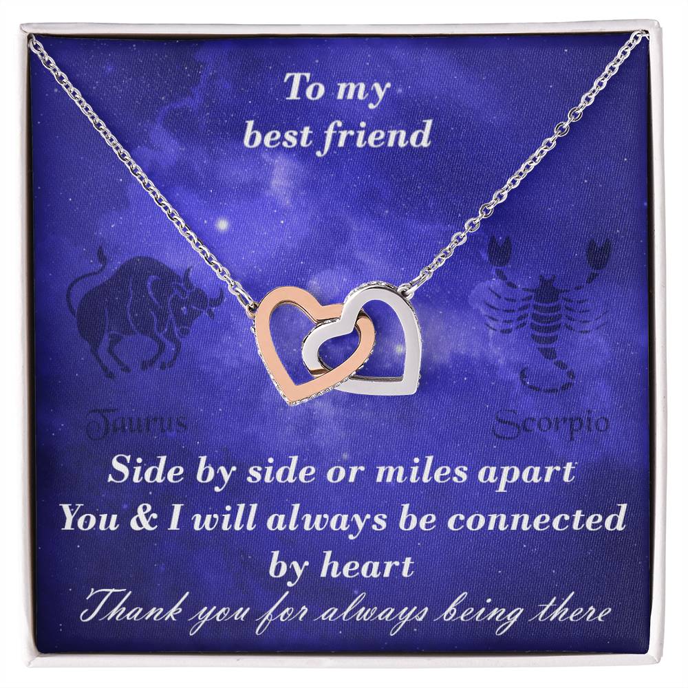 Taurus To Scorpio Best Friend Interlocked Hearts Necklace Interlocking Hearts Necklace