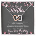 To My Mother - No Matter How Far Love Will Bloom - Necklace Interlocking Hearts Necklace