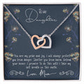 To My Daughter Gift From Mom Interlocked Hearts Necklace Set Free Message Card Birthday Gift Just Because Gift To Daughter Interlocking Hearts Necklace