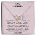 To My Daughter - Love Mom - Interlocking Heart Necklace Interlocking Hearts Necklace