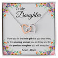 To My Daughter Necklace From Mom - Mother Daughter Necklace Set Of Interlocking Hearts Necklace