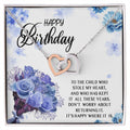 Happy Birthday Necklace Gift For Child Daughter Granddaughter From Mom Dad Grandma Grandpa Stole My Heart Interlocking Heart Necklace Interlocking Hearts Necklace