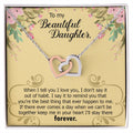 To My Beautiful Daughter Forever Necklace Interlocking Hearts Necklace