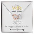 To My Wife - Love Card And Necklace Gbc Interlocking Hearts Necklace