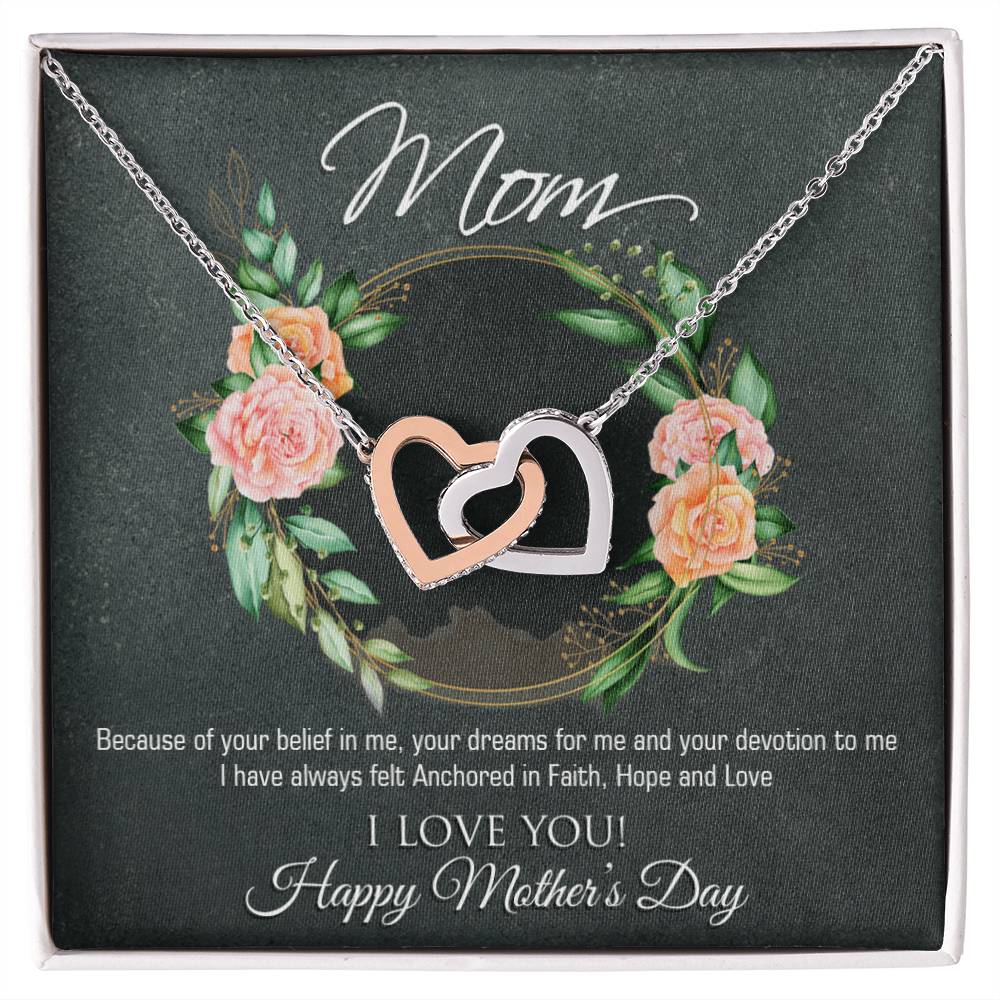 Happy Mother'S Day Interlocking Hearts Necklace