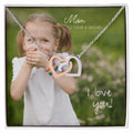 Mom I Have A Secret. I Love You Interlocking Hearts Necklace
