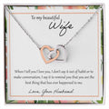 To My Beautiful Wife When I Tell You I Love You - Leaf Interlocking Hearts Necklace