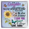 To My Daughter Necklace -Whisper The Storm Interlocking Hearts Necklace